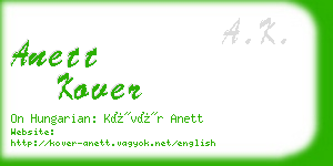 anett kover business card